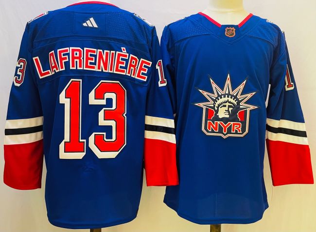 New York Rangers Jersey Reverse Retro 2.0 Blue 22/23 NO.13 LAFRENIERE