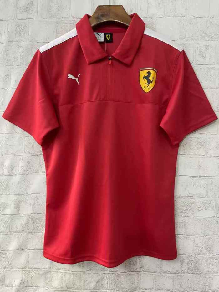 2025 Ferrari Racing POLO Shirt Red NO Number