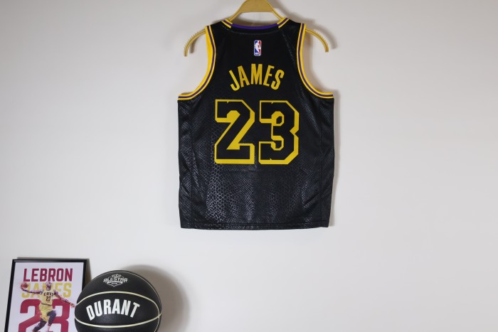 Los Angeles Lakers Kids Jersey City Edition Black NO.23 JAMES
