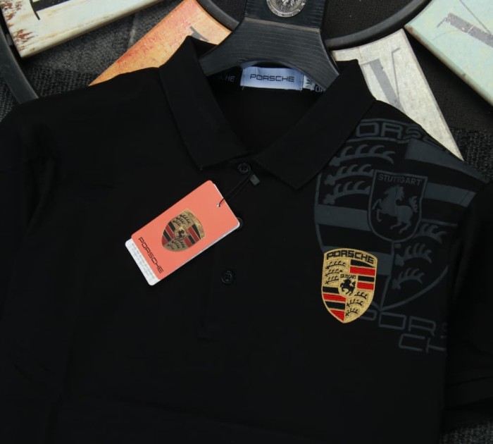 Porsche Crest Polo Shirt Black