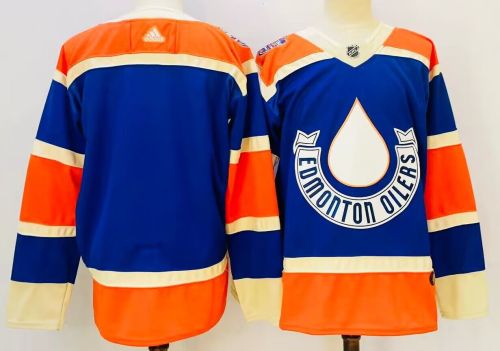 Edmonton Oilers Jersey Classic Blue Orange 2023 NO Number