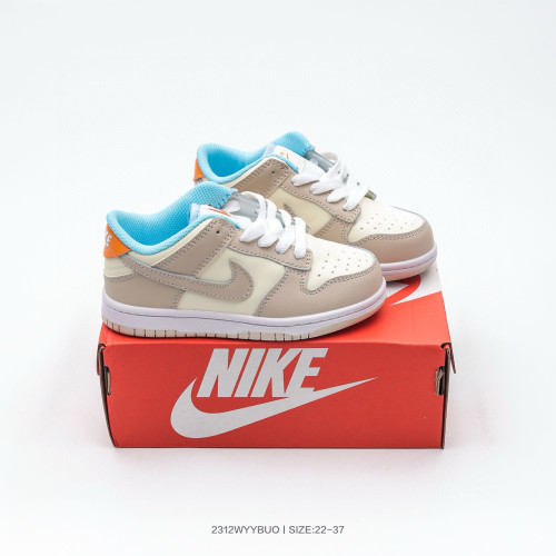 Nike SB Dunk Low Kids Low-Top Casual Shoes Rice Brown White
