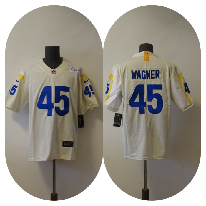 Los Angeles Rams Road Game Jersey White NO.45 WAGNER