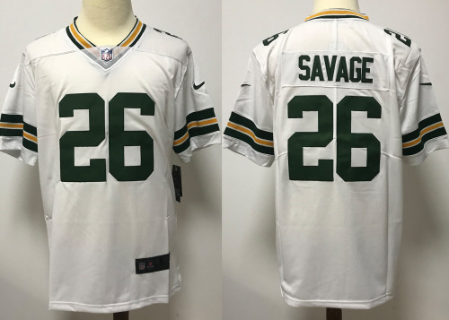 Green Bay Packers Jersey Replica White NO.26 SAVAGE