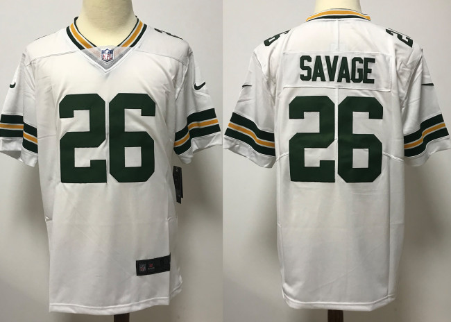 Green Bay Packers Jersey Replica White NO.26 SAVAGE