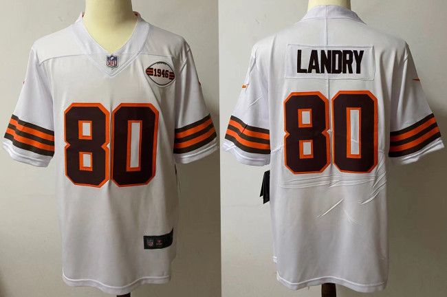 Cleveland Browns Jersey Vintage White NO.80 LANDRY
