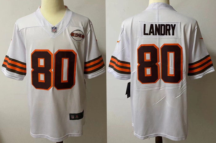 Cleveland Browns Jersey Vintage White NO.80 LANDRY