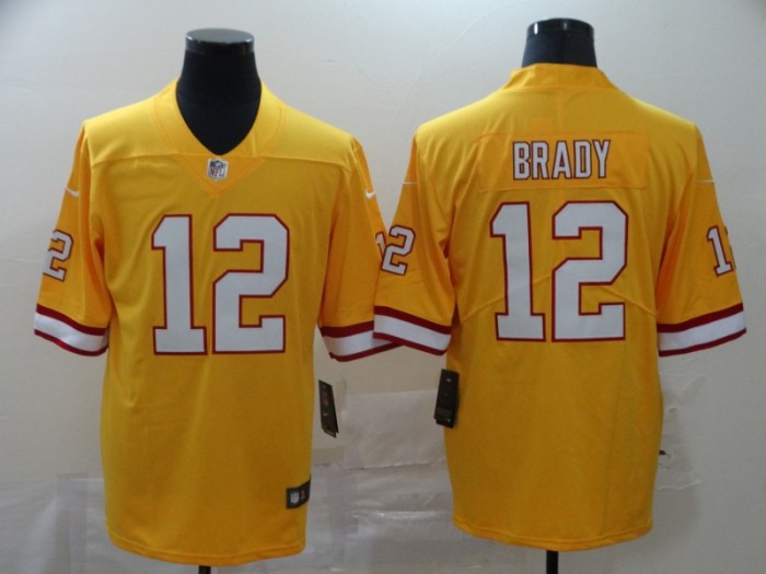Tampa Bay Buccaneers Alternate Game Jersey Yellow NO.12 BRADY