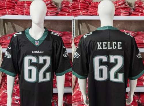 Philadelphia Eagles Jersey Black 2023 NO.62 KELCE