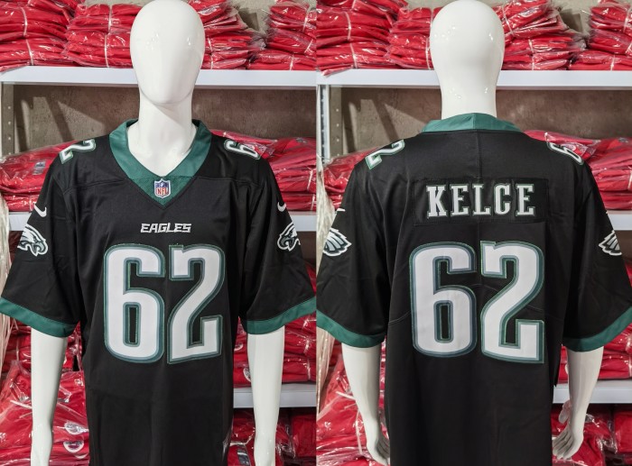 Philadelphia Eagles Jersey Black 2023 NO.62 KELCE