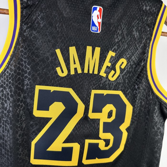 Los Angeles Lakers KIds Jersey City Edition snake pattern Black No.23