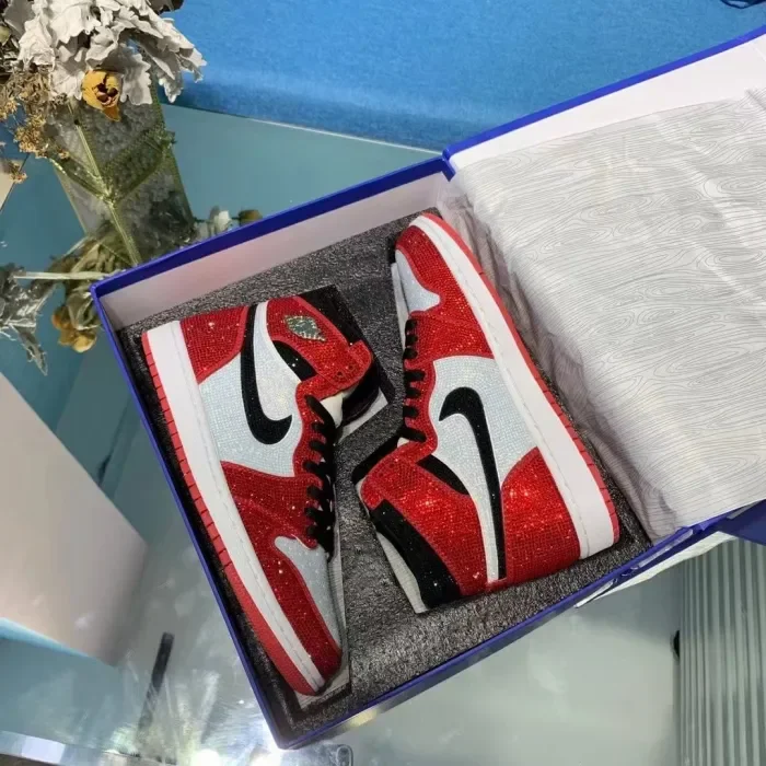 Air Jordan 1 Diamond DIY Red White