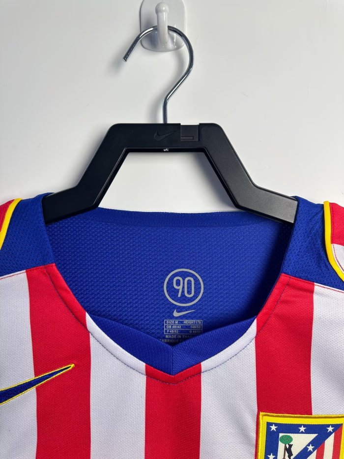 Atletico Madrid Home Long Sleeve Retro Jersey 2004/05