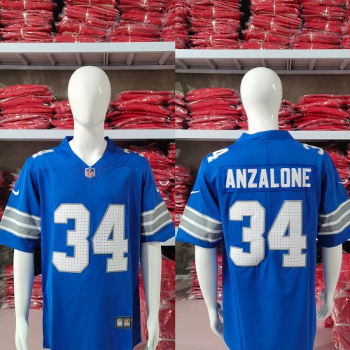 Detroit Lions Jersey Blue New style NO.34 ANZALONE