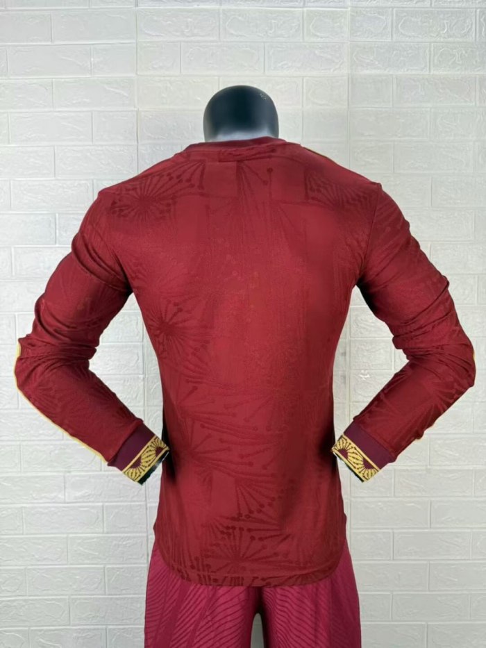 Mexico Gold Man Player Version Long Sleeve Jersey 25/26 Red