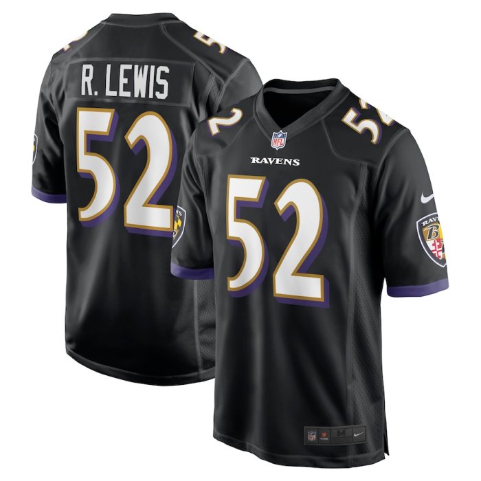 Baltimore Ravens Jersey Black NO.52 R.LEWIS