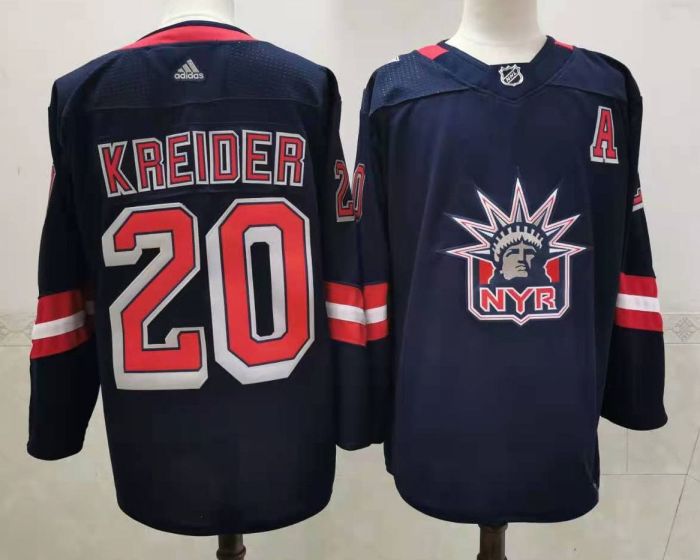 New York Rangers Jersey Reverse Retro 2.0 Black 22/23 NO.20 KREIDER