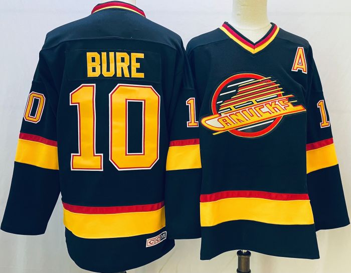 Vancouver Canucks Jersey Retro Black NO.10 BURE