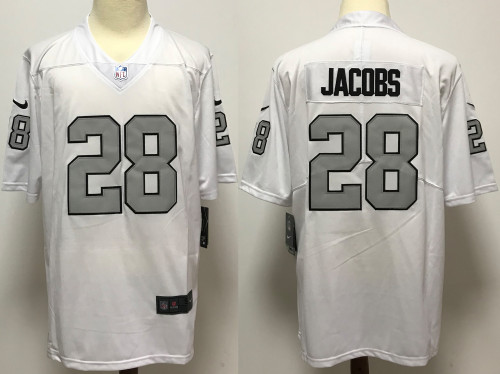 Las Vegas Raiders Jerseys White Gray Lettering NO.28 JACOBS