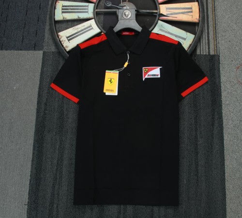 Ferrari Racing Polo Shirt Scuderia Ferrari Logo Black NO Number