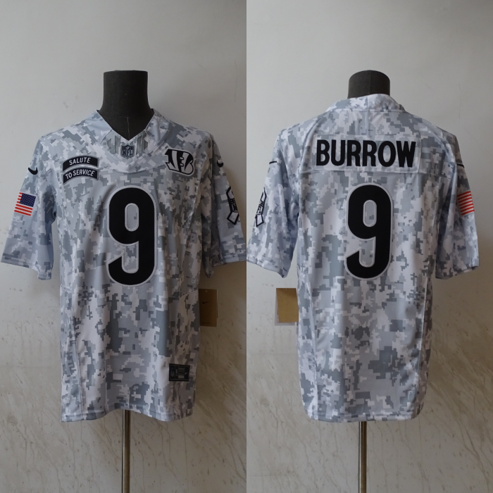 Dallas Cowboys Jersey Navy Salute NO.9 BURROW