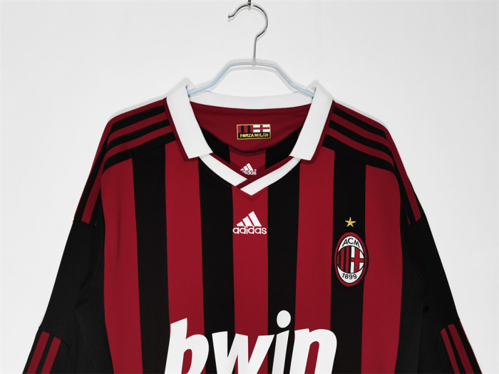 AC Milan Home Long Sleeve Retro Jersey 2009/10