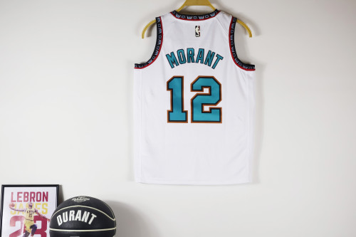 Memphis Grizzlies Kids Basketball Jersey White 24/25 NO.12 MORANT