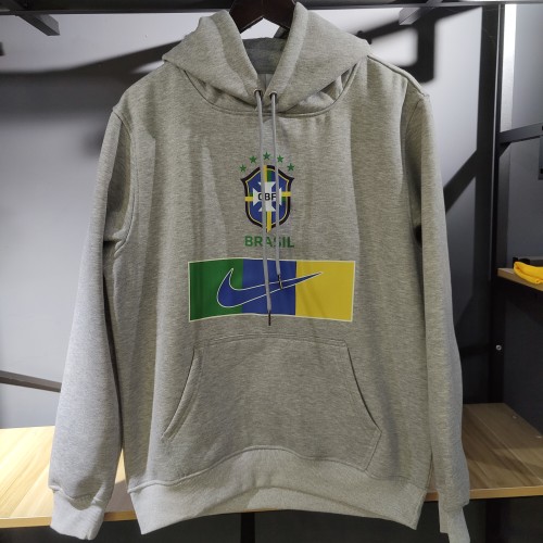 Brazil Football Fleece Lined Hoodie （Multiple colors）