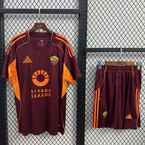 AS Roma Short Sleeve Home Adult Suit 25/26