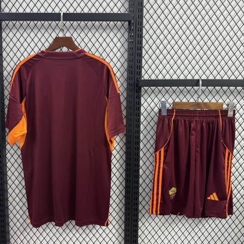 AS Roma Short Sleeve Home Adult Suit 25/26
