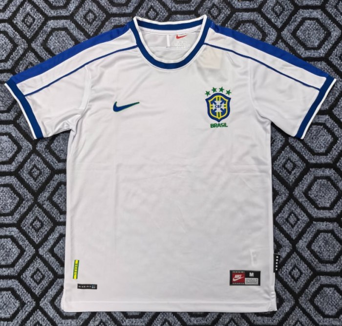 Brazil White Retro Jersey 1998