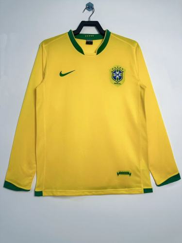 Brazil Home Retro Long Sleeve Jersey 2006