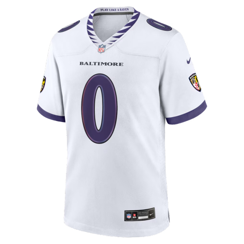 Baltimore Ravens Jersey White NO.0 SMITH