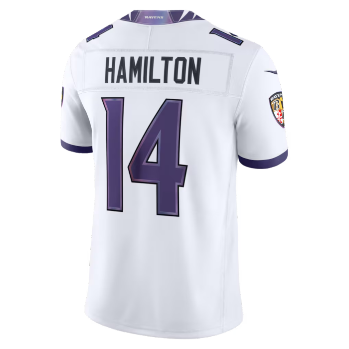 Baltimore Ravens Jersey White NO.14 HAMILTON