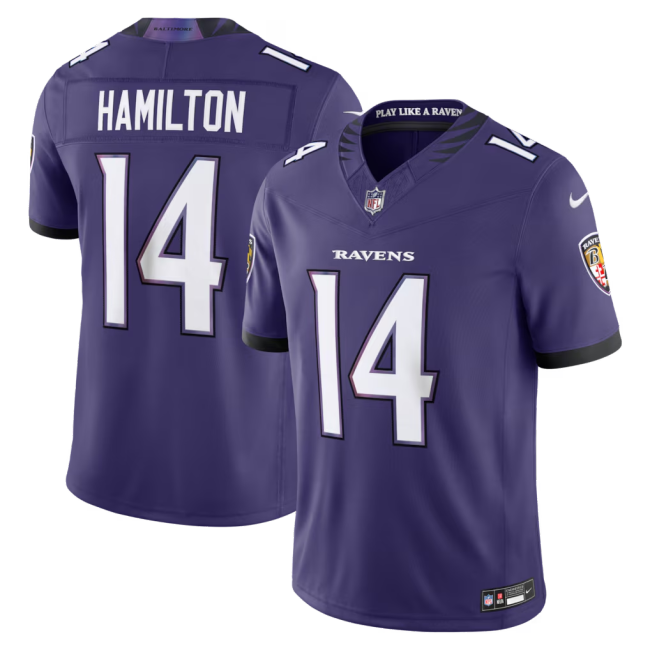 Baltimore Ravens Jersey Purple NO.14 HAMILTON