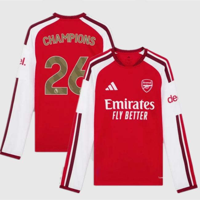 Arsenal Home Champions Man Long Sleeve Jersey 26/27