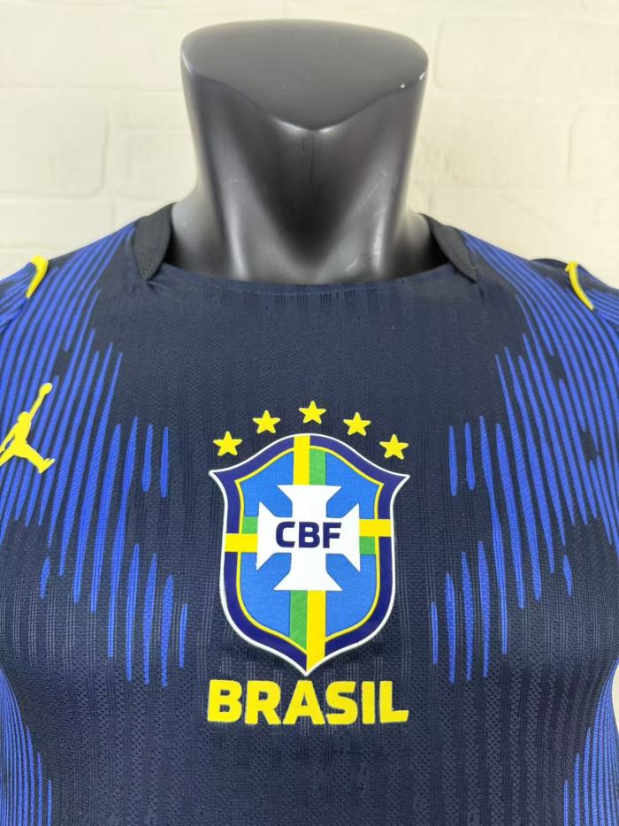 Brazil 2026 World Cup Away Player Long Sleeve Man Jersey