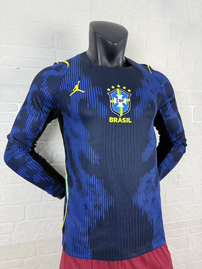 Brazil 2026 World Cup Away Player Long Sleeve Man Jersey