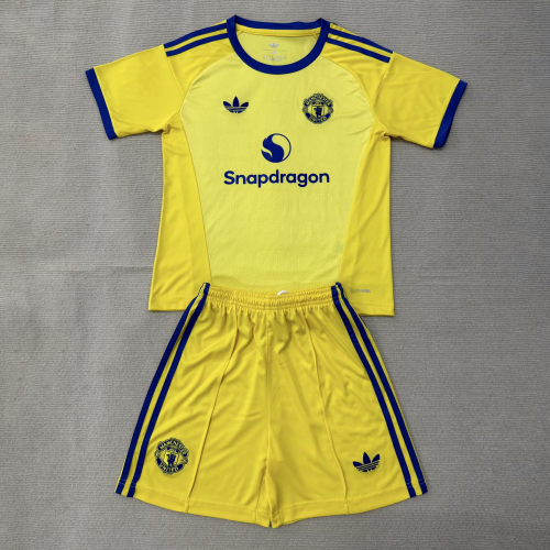 Manchester United Away Goalkeeper Yellow Kids Suit 26/27