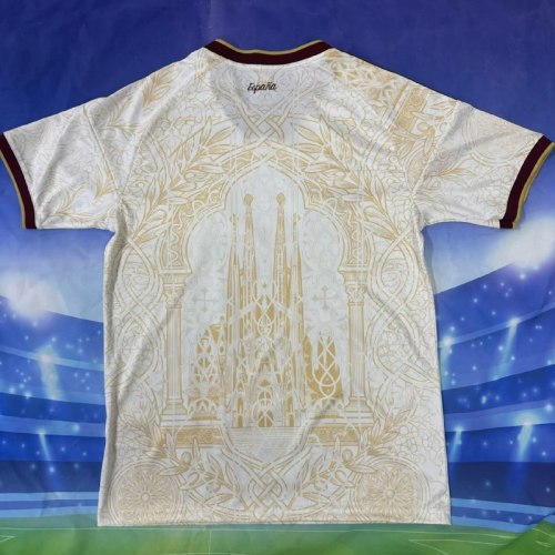 Spain 2026 White Gold Literature Graphic Special Edition Man Jersey