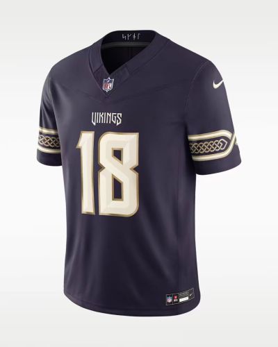Minnesota Vikings Alternate Jersey Black NO.18 JEFFERSON