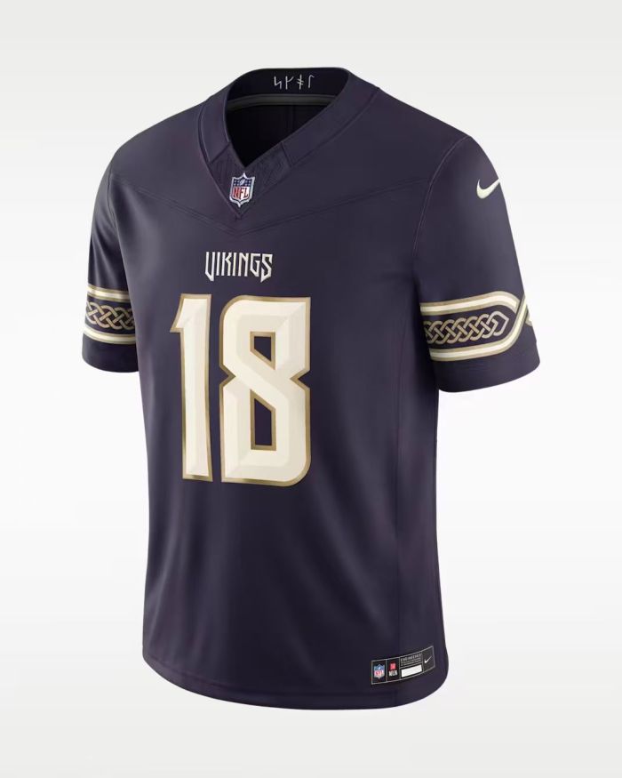 Minnesota Vikings Alternate Jersey Black NO.18 JEFFERSON