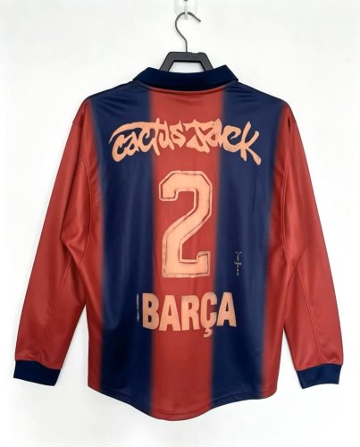 Barcelona x Travis Scott Home Retro Skeleton Long Sleeve Jersey 2000/01