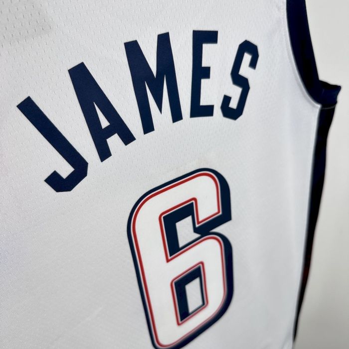 LeBron James Team USA 2024 Swingman Home Jersey White