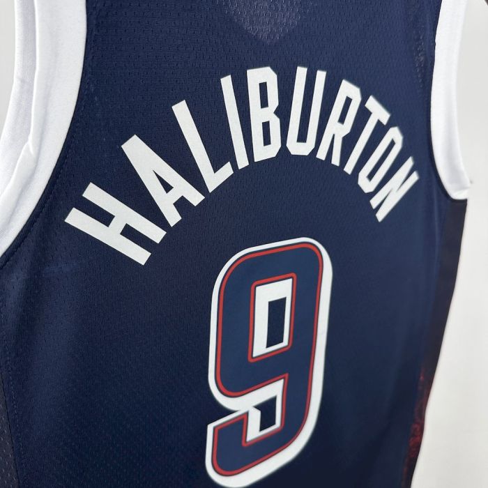 Tyrese Haliburton Team USA 2024 Swingman Away Jersey Blue