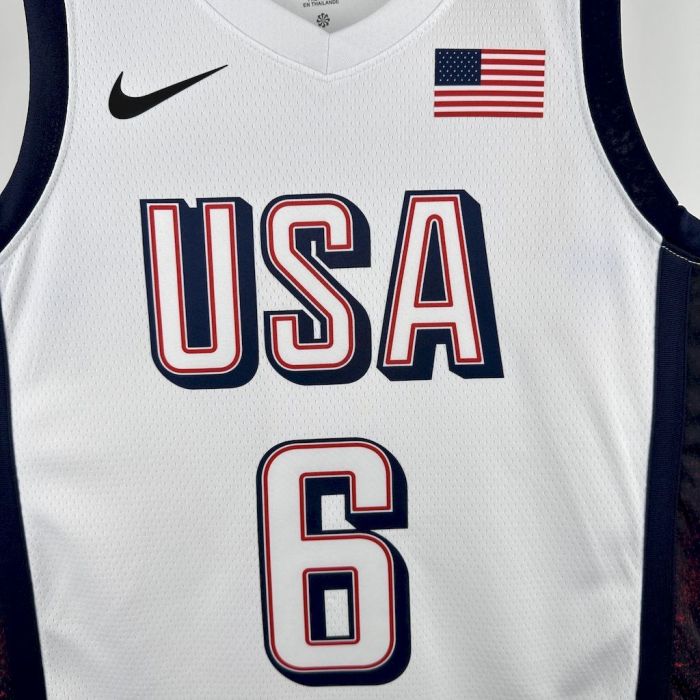 LeBron James Team USA 2024 Swingman Home Jersey White