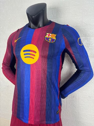Barcelona Home Player Long Sleeve Jersey 26/27