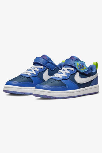 Air Force low-top Court Borough Low Children Leather Sneakers Velcro White Blue Yellow