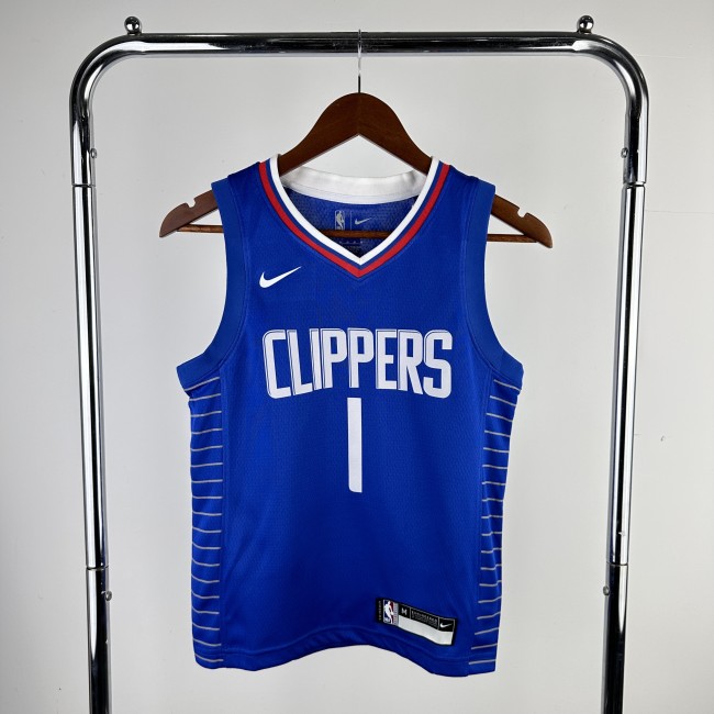 Los Angeles Clippers Kids Jerjey Icon Edition Blue 23/24 NO.1 HARDEN