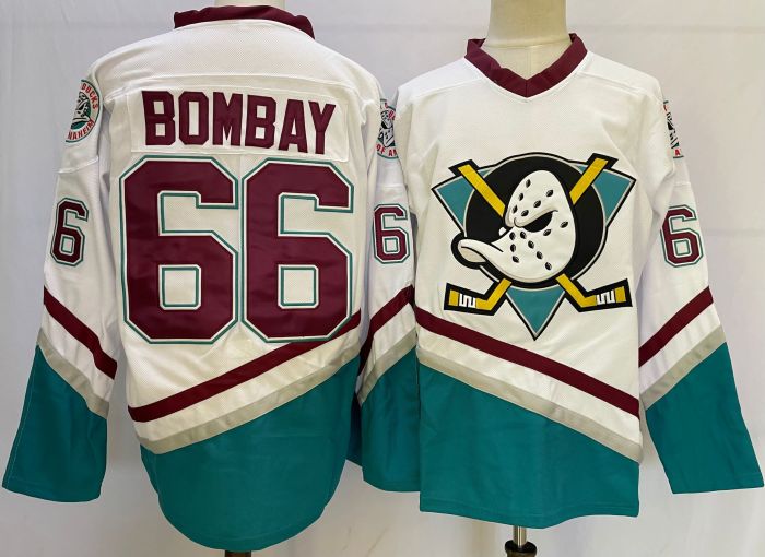 Anaheim Ducks 21/22 Home Jersey White Green NO.66 BOMBAY